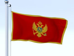 animated montenegro flag 3D Model