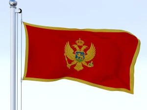 animated montenegro flag 3D Model