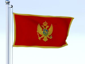 animated montenegro flag 3D Model