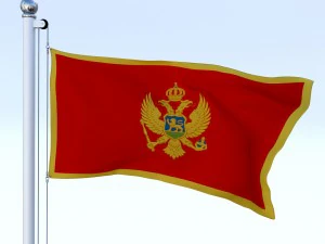 animated montenegro flag 3D Model