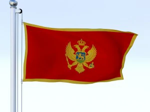 animated montenegro flag 3D Model