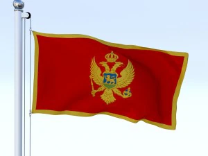 animated montenegro flag 3D Model