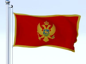 animated montenegro flag 3D Model