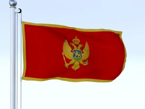 animated montenegro flag 3D Model