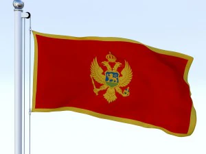 animated montenegro flag 3D Model