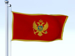 animated montenegro flag 3D Model