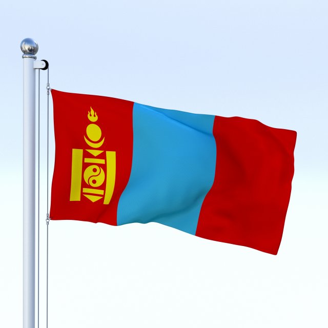 animated mongolia flag 3D मॉडल .c4d .max .obj .3ds .fbx .stl .blend 
