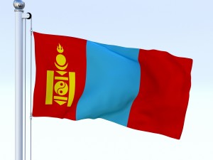 animated mongolia flag 3D Модель