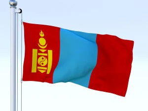 animierte Flagge der Mongolei 3D Modell