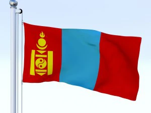 animated mongolia flag 3D Model