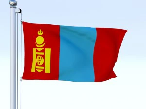 animated mongolia flag 3D Model