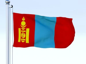 animated mongolia flag 3D Model