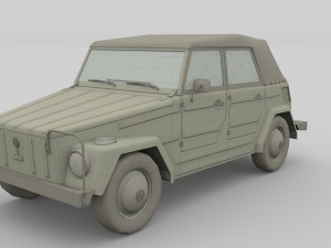 vw type 181 with interior top up 3Dモデル
