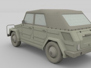 vw type 181 with interior top up 3Dモデル