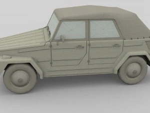 vw type 181 with interior top up 3D Model