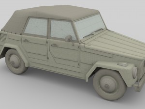 vw type 181 with interior top up 3Dモデル