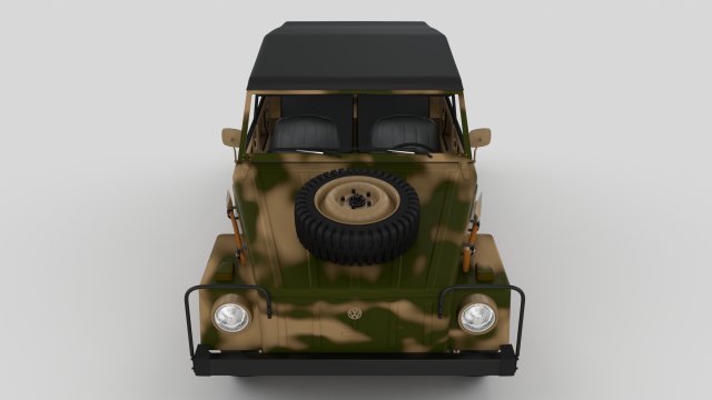 vw type 181 army with interior top up 3D 모델 .c4d .max .obj .3ds .fbx .stl .blend 
