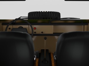 vw type 181 army with interior top up 3D 모델