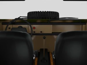 vw type 181 army with interior top up 3D Model