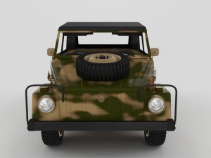 vw type 181 army with interior top up 3D Model