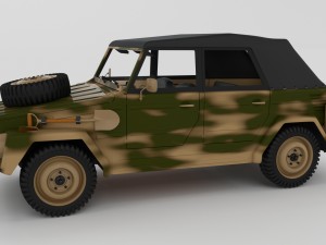 vw type 181 army with interior top up 3D 모델