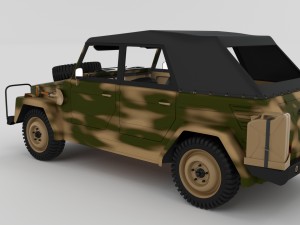 vw type 181 army with interior top up 3D 모델