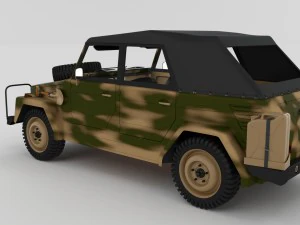 vw type 181 army with interior top up 3D Model