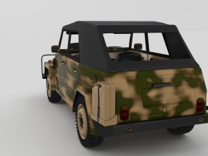 vw type 181 army with interior top up 3D 모델