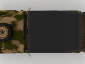 vw type 181 army with interior top up 3D Model