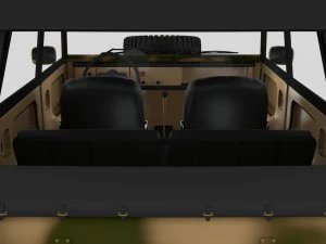 vw type 181 army with interior top up 3D Model