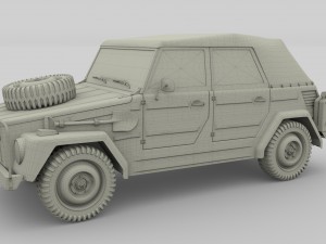 vw type 181 army with interior top up 3D 모델