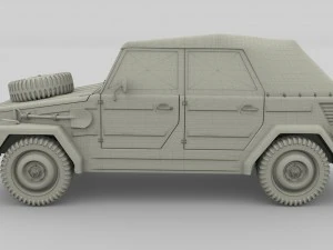 vw type 181 army with interior top up 3D Model