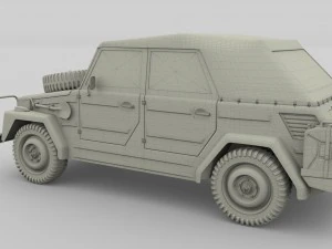 vw type 181 army with interior top up 3D Model