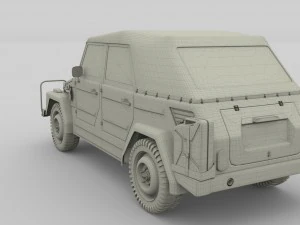 vw type 181 army with interior top up 3D Model