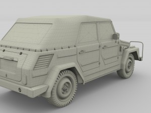 vw type 181 army with interior top up 3D 모델