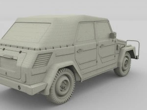 vw type 181 army with interior top up 3D Model