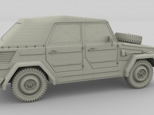 vw type 181 army with interior top up 3D 모델