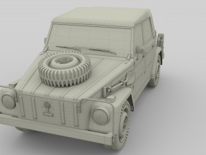 vw type 181 army with interior top up 3D 모델