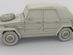 vw type 181 army with interior top up 3D Model
