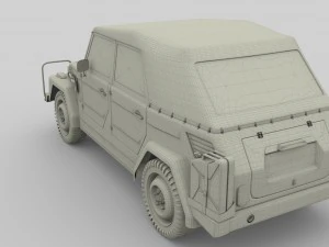 vw type 181 army with interior top up 3D Model