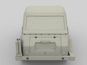 vw type 181 army with interior top up 3D 모델
