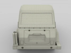 vw type 181 army with interior top up 3D Model