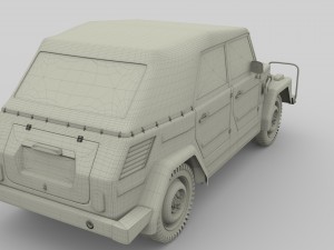 vw type 181 army with interior top up 3D 모델