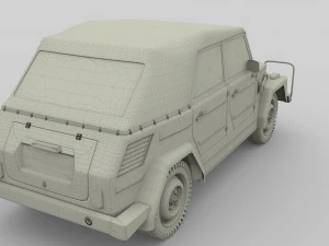 vw type 181 army with interior top up 3D Model