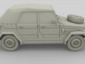 vw type 181 army with interior top up 3D Model