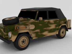 vw type 181 army 3D Модель