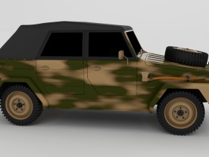 vw type 181 army 3D Модель