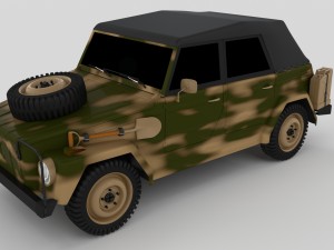 vw type 181 army 3D Модель