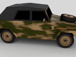 vw type 181 army 3D Модель