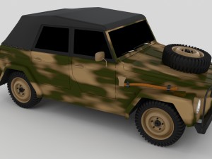 vw type 181 army 3D Модель